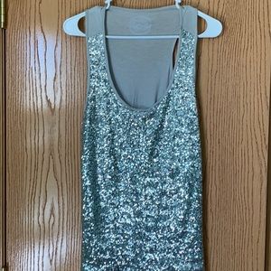 INC sparkly silver tank top.